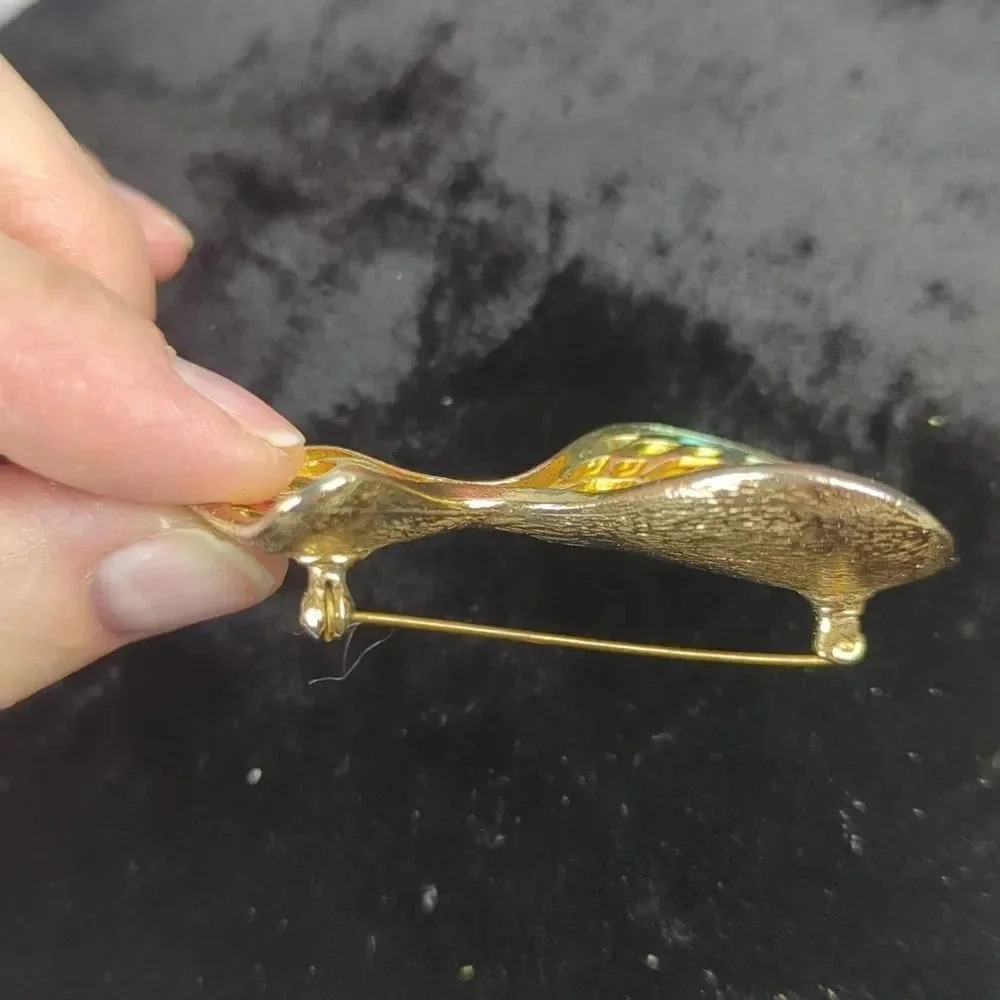 Vintage 50s Abstract Angelfish Brooch - Picture 7 of 8